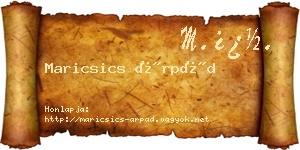 Maricsics Árpád névjegykártya
